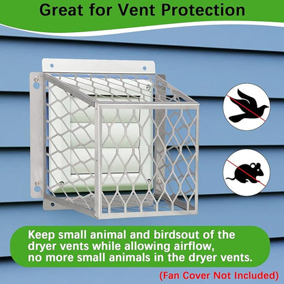 Dryer Exhaust Guard Vent Cover,Dryer Vent Bird Guard for Most 3" to 4" Fan Cover, 7"Lx7"Wx5"H Stainless Steel Ventilation Bird Cage for Bathroom Exhaust Ventilation Fan