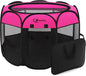 Dog Playpen, Puppy Pet Playpens Indoor for Small Dogs Tent Crates Cage Indoor/Outdoor, Portable Pop Up Dog Kennel Playpen with Carrying Case for Dogs/Cats/Rabbits, Hot Pink