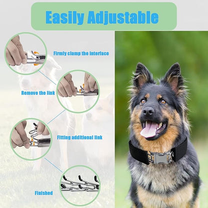 Prong Training Collar for Dogs, Rotating Ring Welding, Adjustable Dog Training Pinch Collar with Quick Release Buckle, for Small Medium Large Dogs