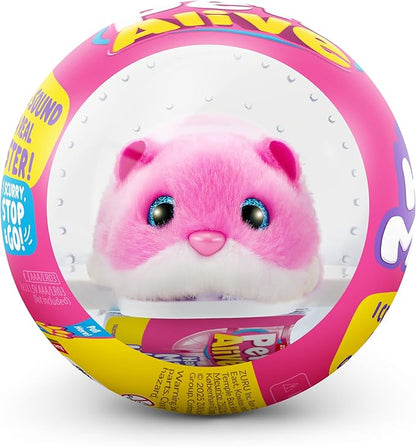 Pets Alive Hamstermania (Pink) by ZURU Hamster, Electronic Pet, 20+ Sounds Interactive, Hamster Ball Toy for Girls and Children