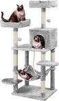 Yaheetech 59in Cat Tree for Multiple Cats, Multi-Level Activity Tower w/Hammock, Condo, Perches, Extended Platforms for Climbing & Jumping –Heavy Duty Cat Tower w/Scratching Posts & Dangling Balls