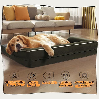 Small Dog Bed and Cat Sofa Waterproof Orthopedic Dog Beds for Small Dogs Cat Bed Comfy Pet Couch Sofa Beds with Washable Removable Cover & Non-Slip Bottom