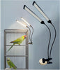 KINGYEENUO Double-Headed LED Bird Cage Light, Full Spectrum LED Pet Light, 10 Brightness Levels & 3/9/12H Timer, for Natural Environment Simulation, Safe for Hookbill Birds, Lighting Fixture Combo Kit
