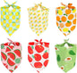 6 Pack Spring Summer Dog Bandanas Hawaii Fruit Pattern, Dog Bandanas Scarf Bibs Kerchief for Boys and Girls' Dogs (Small to Large)