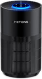 Air Purifiers for Bedroom with H14 True HEPA, Quiet Air Cleaner With Sleep Mode Night Light, Small Air Purifier Covers Up to 1200ft², 360° Air Intake, 3 Speeds, Timer, Aroma Function, Black