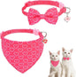 SCENEREAL Valentine's Day Cat Bandana Collars with Bell Bowtie - 2 Pack Breakaway Pink Kitten Collars, Adjustable Cute Love Heart Pet Accessories for Cats Small Dogs