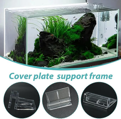 15 Pcs Rimless Aquarium Lid Clips for 5-6mm Glass, Clear Acrylic Aquarium Cover Support Clamps for Fish Tank Lid Holder, Plastic Tank Top Clips for Glass Canopy or Piscine Hoods and Covers