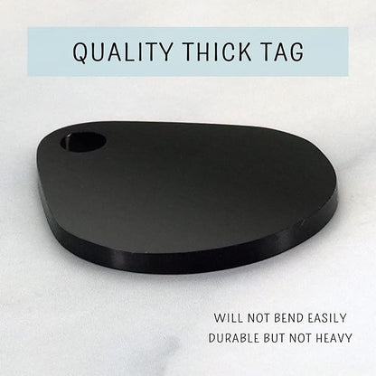 Ultra Joys Dog ID Tag, Custom Dog Tag Personalized Cat Tag, Pet ID Tag, Brushed Stainless Steel Teardrop Dog Tag Black Large