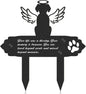 Dog Cemetery Decorations for Grave - Grave Garden Metal Decorations Memorial Dog Angel Wings Stakes Plaque Waterproof Black Grave Decoration Sympathy Garden Stake Markers Dog Grave Decor