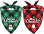 Christmas Dog Bandanas Classic Plaid Triangle Holiday Scarf with Santa and Snowman Print,Winter Pet Outfit for Boy and Girl Dogs,Red Green Plaid Dog Costume for Medium to Large Dogs
