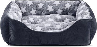 GASUR Medium Dog Beds for Medium Size Dogs, Orthopedic Dog Bed Sofa, Washable Pet Beds Cuddler Anti-Slip Bottom, Soft Calming Sleeping Warming Puppy Bed (M (30"x 24"x 9"), Black)