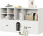 IRONCK Cat Litter Box Enclosure for 2 Cats, Litter Box Furniture Hidden with Double Room and Large Storage Space, Wooden Washroom Furniture, Cat House, White