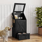 Dog Feeding Station with Storage Cabinet and 2 Elevated Dog Bowls, Hidden Pet Food Storage Organizer for Dog &Cat,Modern Dogs Furniture (Black)