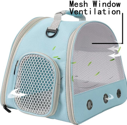 Ventilation Cage,Bearded Dragon Travel Carrier,Guinea Pig Carrier,Guinea Pig Bag for 2,Reptile Travel Carrier for Lizards Sugar Glider Hedgehog Rat Parrot Birds,Airline Approved (Blue, Mesh Carrier)