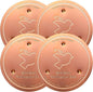Mellbree 4-Pack Bird Bath Copper Disk, 0.6mm Reinforced 99.99% Pure Copper Cleaning Disk with Triple-Point Support for Physical Safe Clean Water All-Season