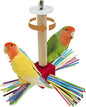 Bird Perch Toy for Cage,Spinning Windmill Bird Perch Toy,360° Rotating Chewable Stand with Grinding Sticks,Interactive Cage/Tabletop Training Toy for Parakeets,Cockatiels,Lovebirds (Mixcolor, Square)