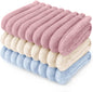 LINENLUX 1 Pack 3 Soft Dog Blanket Washable Warm Fleece Cat Blankets for Pet Puppy Fluffy Calming Flannel Pink/White/Blue Small