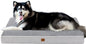 EHEYCIGA Waterproof Dog Bed Orthopedic 47"x29", Memory Foam Pet Bed for XXLarge Dog Bed, Washable Pet Mat with Removable Cover, Grey