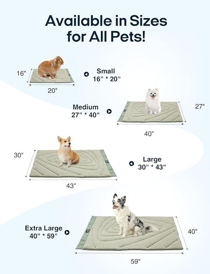 ZonLi Dog Cooling Mat, 59" x 40"Extra Large, Waterproof Cooling Pad for Dogs & Cats, Portable & Durable Pet Mat for Crate, Trunk, Camping, Outdoors, Machine Washable, Ice Green
