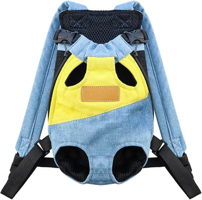 Pet Carrier Backpack, Adjustable Backpack Legs Out Easy-fit Chest Carrier for Medium Dogs Cats Puppies