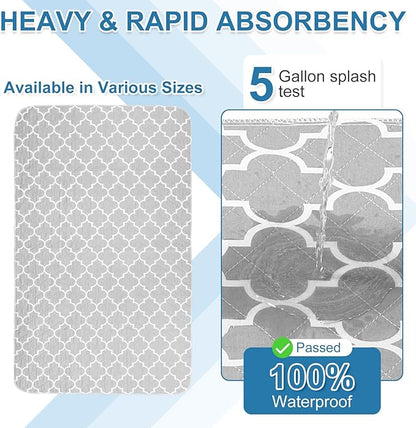 OUTCREATOR® Washable Bed Pads 34" x 76" (Pack of 2), Incontinence Mattress Protector, Anti-Slip Waterproof Underpads for Adults Kids Elderly Pets, Absorbency & Reusable Bedwetting Pads (Gray)
