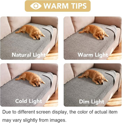 H.VERSAILTEX Non Slip Pet Couch Cover Chenille Dog Bed Protector Thick Soft Sofa Slipcover Pet Friendly Washable Couch Cushion Covers for Pets (40" x 50", Dove)