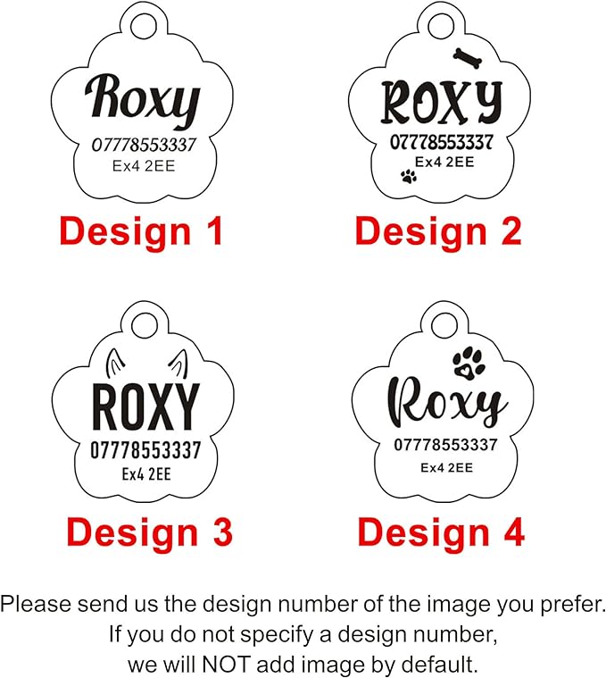 EDSG Cat Dog Tags Personalized for Pets, Dog Name Tags Cat Name ID Tag, Engraved Dog Tags Dog ID Tags Small Glitter Bling ID Tag Paw Print for Cat Pet Dog Puppy(Red,Design 3)