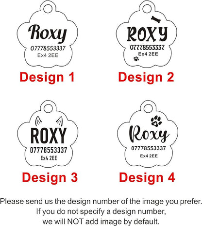 EDSG Cat Dog Tags Personalized for Pets, Dog Name Tags Cat Name ID Tag, Engraved Dog Tags Dog ID Tags Small Glitter Bling ID Tag Paw Print for Cat Pet Dog Puppy(Silver,Design 4)
