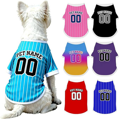 Custom Dog Shirt Personalized Pet Jersey Shirts with Name Photo Text Logo Customized Dog Pullover T Shirt Gifts for Small Medium Large Dogs Cats