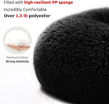 HachiKitty Dog Sofa Bed Cover, Plush Couch Protector, Washable Pet Mat (Large Black)