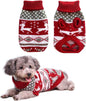Vehomy Dog Christmas Sweaters Pet Winter Knitwear Xmas Clothes Classic Warm Coats Reindeer Snowflake Argyle Sweater for Kitty Puppy Cat-Middle L