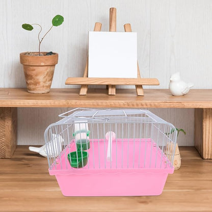 BESPORTBLE Spacious Bird Carrier Travel Cage Lightweight Portable Bird Cage with Perch Food Box Water Feeder for Parrots and Lovebirds Abs Iron Design for Travel Storage Color