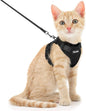 Dooradar Cat Harness and Leash Set, Escape Proof Safe Adjustable Kitten Vest Harnesses for Walking, Easy Control Soft Breathable Mesh Jacket with Reflective Strips for Cats, Black, S