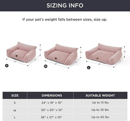 Bedsure ComfyFleece™ Cute Cat Couch for Pets - As Seen on TV on Good Day New York, Fuzzy Cats beds for Indoor Cats with Removable Washable Cover, Supportive Pet Sofa, 24inch, Blush Pink