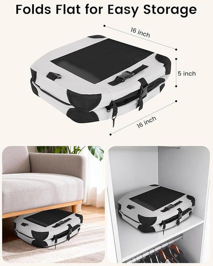 Extra Large Cat Carrier for 2 Cats, Portable Soft-Sided Pet Carrier for Small Dogs, Puppies & Rabbits, Collapsible Travel Carrier with Removable Cozy Pad & Storage Pockets, 24"×16"×16"