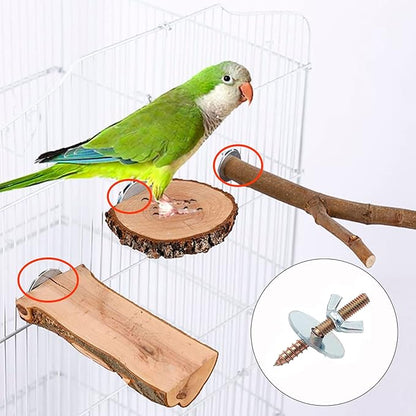 12 Sets Bird Cage Screws Bird Perch Stand Platform Accessories 24 Washers 12 Screws 12 Wing Nuts Hardware for Fixing Bird Playground Perch Food Bowls Feeder Breeding Box