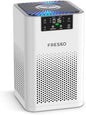 FRESKO Small Air Purifier for Home, HEPA Air Purifiers for Pet Hair, Odors, Quiet Air Cleaner with Aromatherapy for Bedroom & Office, Real-Time PM 2.5 Display, 22dB Sleep Mode, 360°Airflow, White