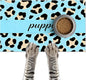 Puppy Feeding Mat 24x16 inch Blue Leopard Print Pet Bowl Placemat Non Slip Floor Mat for Food and Water Indoor Dog Feeding Station Cute Meal Pad for Small Pets Kitchen Use