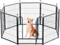 Dog Playpen,Portable Outdoor Dog Fence, Dog Playpen for Large/Medium/Small Dogs, Dog Fences for The Yard,with Doors Foldable Metal (32 inch, 08 Panels)