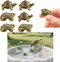 6 Pcs Copper Bath Disks Ornaments Mini Turtle Shape, Retro Copper Birdbath Purification Cleaner, Fit for Outdoor Birdbaths, Bowls