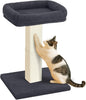 AGYM Cat Scratching Post, 32”Cat Scratcher with Large Plush Perch, Sisal & Carpet Scratching Post, Vertical Posts with Elevated Bed for Indoor Cats, Removable& Washable Cover, Darkgrey