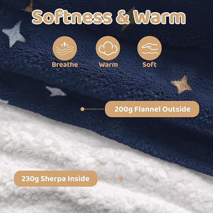 Mewaii Wearable Blanket Hoodie for Adults, Warm Sherpa & Soft Flannel Long Sweatshirt with Giant Pocket, Cozy Gifts for Women