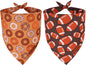 ADOGGYGO Dog Bandanas Boy Girl, Reversible Football Donuts Pet Scarf, Premium Fabric, Adjustable Fit Brown Football Bandanas for Small Large Dogs (Small)