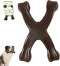 Tough Dog Chew Toy for Aggressive Chewers, Indestructible Beef Flavor Nylon Bone, Durable Dental Toy for Teeth Cleaning & Anxiety Relief, for Small Medium Large Dogs, Keep Them Busy (Brown-X)