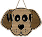 Cute Dog Front Door Sign, Farmhouse Wood Door Hanger Outdoor Outside Porch Decor Pet Lover Owner Gift, Rustic Wooden Wreath Indoor Wall Hanging Decoration