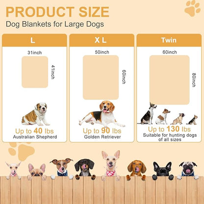 Soft Dog Blanket for Large Dogs - Fluffy Pet Blanket for Cats & Puppy, Reversible Paw Print Design Throw Blanket for Bed, Couch, or Travel - 41x31 Inch, Gray