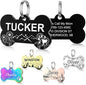 YEHANTI Dog Tags Personalized for Pets with Name Pattern Art Design - Engraved with Laser - Stainless Steel Cats Dogs ID Tags - Stylish Dog Collar Accessories (Paw Print Bone)
