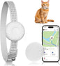 Cat Tracker, GPS Tracker Compatible with Apple Find My App(Only iOS), Waterproof Cat Trackers Collar with Bell and Safety Elastic Buckle, No Monthly Fee Pet Tracker, Up to 1-Year Battery, White