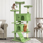54” Cat Tree Tower for Indoor Cats - Multi-Level Playhouse with Sisal Scratching Posts, Condo, Perch & Hanging Toy - Tall Cat Furniture Activity Center (Green)