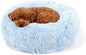 Calming Donut Dogs Beds for Small Dogs Washable,19inch Fluffy Round Puppy Bed for Puppies,Cats & Toy Breeds with Raised Rim,Fits up to 15 lbs Pets,Gradient Blue